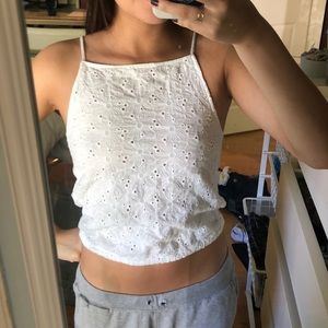 Brandy Melville White Laguna Tie Back Top